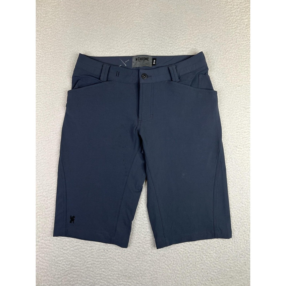 Chrome Industries Biker Shorts Mens 30 Blue Nylon Spandex Stretch 14" Inseam - Picture 1 of 15